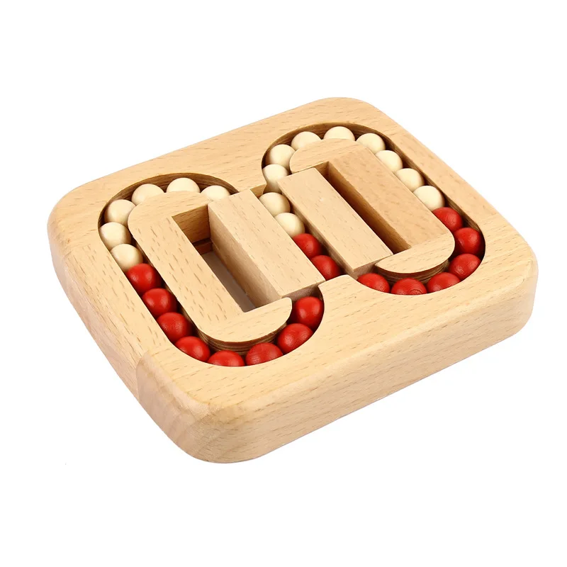

Planar Ball Educational Toy Children Adult Leisure Wooden Round Smooth Double Interactive Table Game Fun Maze Toy 13*11.5*2cm
