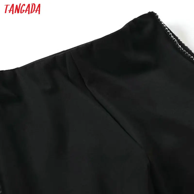 Billige Tangada wome friesen schwarz dünne hosen stretch taille weibliche beiläufige grundlegende bleistift hosen hosen 1Y10