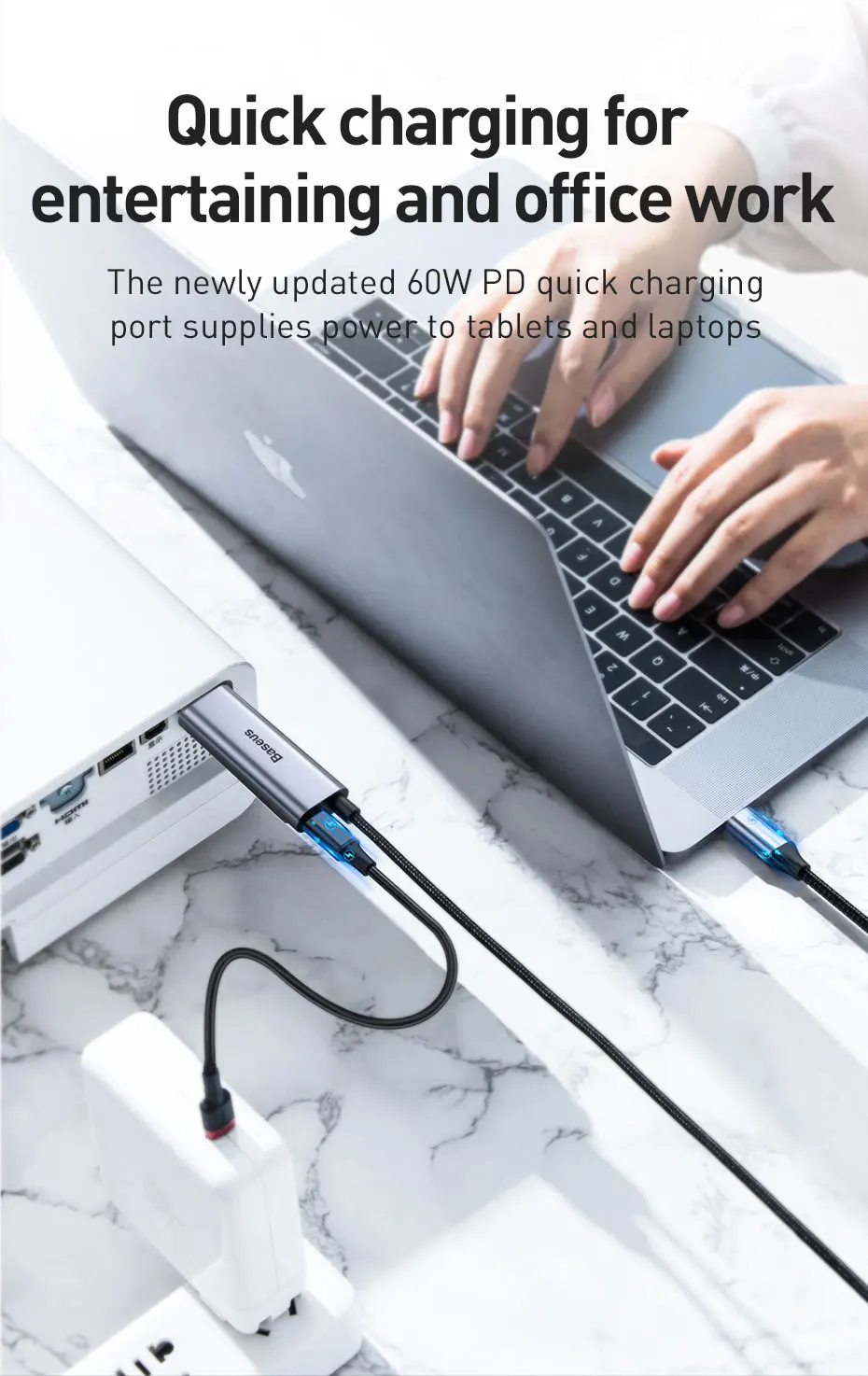 Кабель Baseus type-c к HDMI 4K 60Hz FHD HDMI кабель с 60W зарядка PD поддержка MacBook samsung huawei проектор для ноутбука тв