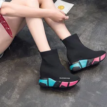 Новые легкие высокие дышащие носки; женские эластичные носки; спортивная обувь; женская модная обувь на плоской подошве; zapatos de mujer Z11-20