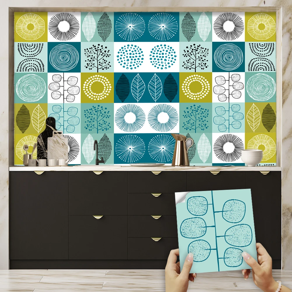 16pcs Kitchen Oil-poof Waterproof Stickers Self-adhesive Wall Decals wall stickers self adhesive stickers self adhesive wall stickers