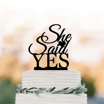 

Wedding Engagement Party Cake Topper Lettering She Said Yes Love Romantic Party Decoration Unique Cake Accessory Supplies
