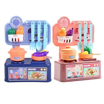 

Kitchen Fun Colorful Pretend Play Kit Smooth Tableware Food DIY Accessories Exercise Imagination and Logical Thinking