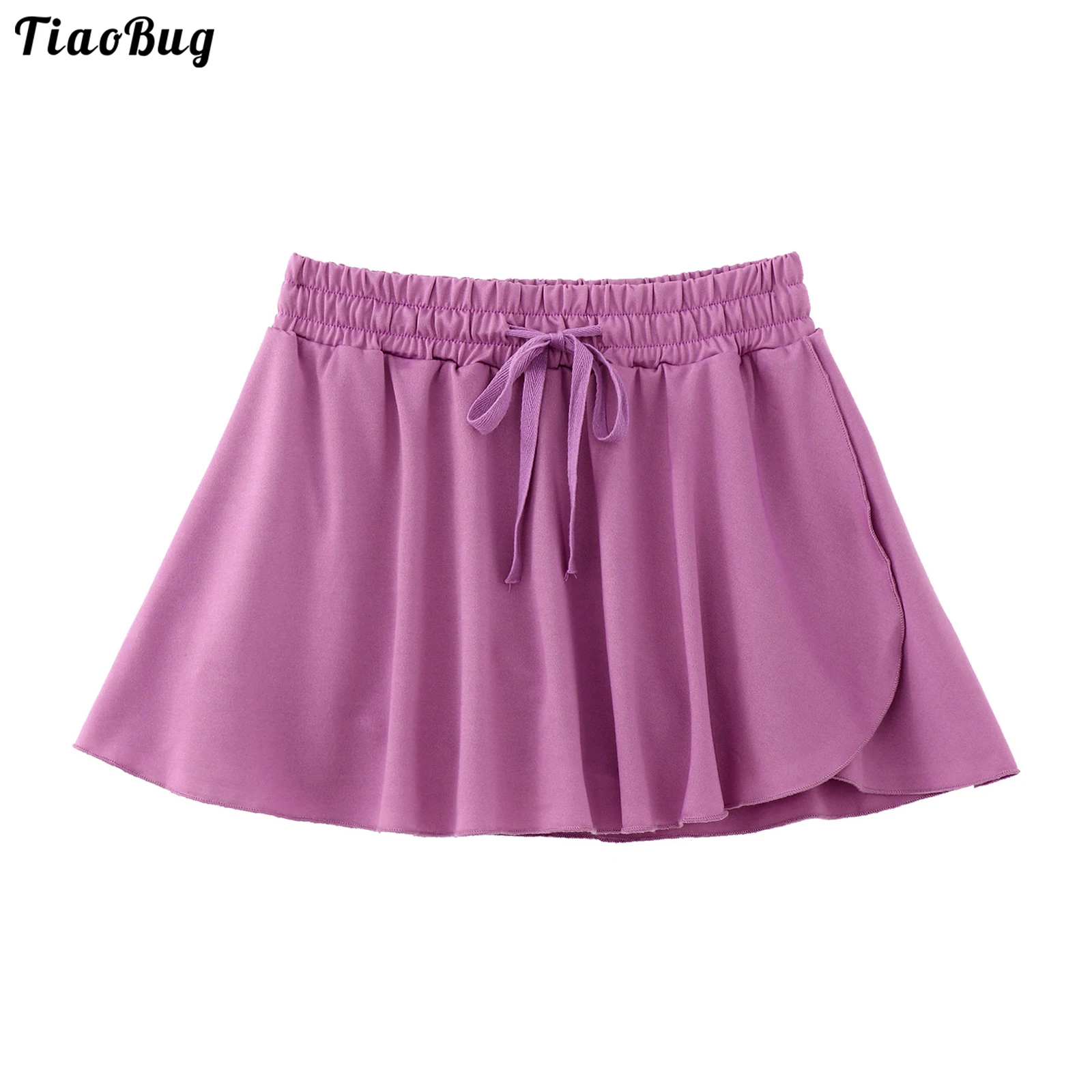 

TiaoBug Women Summer Plus Size Pure Color Sport Skirt With Built-In Shorts Skirt For Running Gym Yoga Workout Fitness