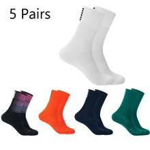  YKYWBIKE 5 Pairs Sports Racing Cycling Socks Set Professional Brand Sport Socks Breathable Road Bicycle Socks Men and Women 