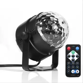 

Mini RGB 3W Crystal Magic Ball Led Stage Lamp DJ KTV Disco Laser Light Party Lights Sound IR Remote Control Christmas Projector