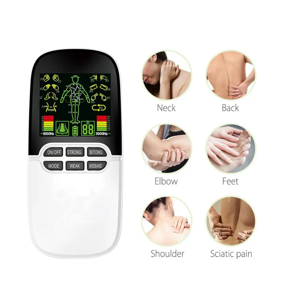 

Tens Unit Tens Digital Dual-port Massager Tension Unit Rechargeable Muscle Body Relax Digital Therapy Machine For Back Neck Foot