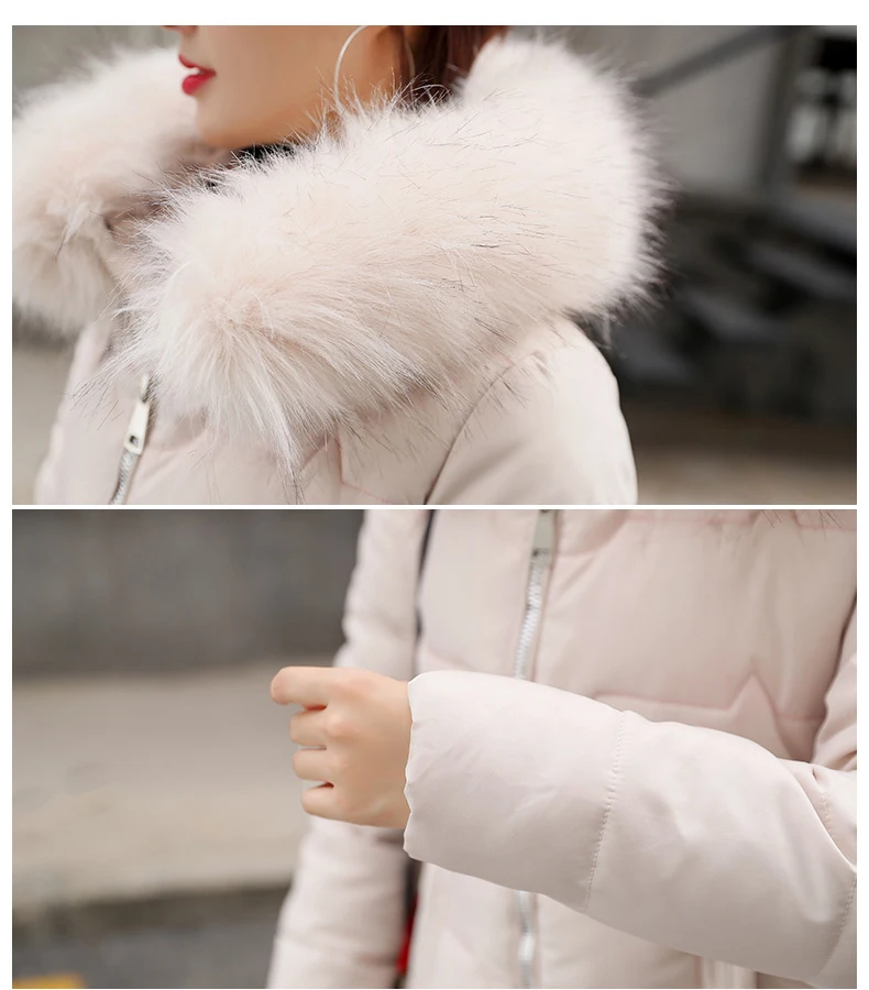 Зимняя женская куртка с меховым воротником, Толстая теплая парка с капюшоном, хлопковое Стеганое пальто, длинная куртка размера плюс 4XL, тонкая женская куртка
