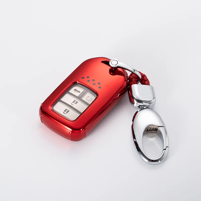 

TPU Soft Silicone Car Key Cover Case Shell Hollow Fit For HONDA Intelligenc High-end durable Auto key shell Protection keychain