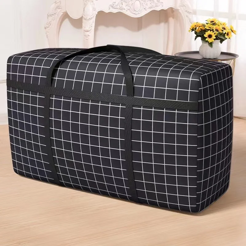 Travel Duffel Bag Waterproof Foldable Luggage Clothes Storage Bags Zipper Thickened Moisture Proof Moving Packing Portable