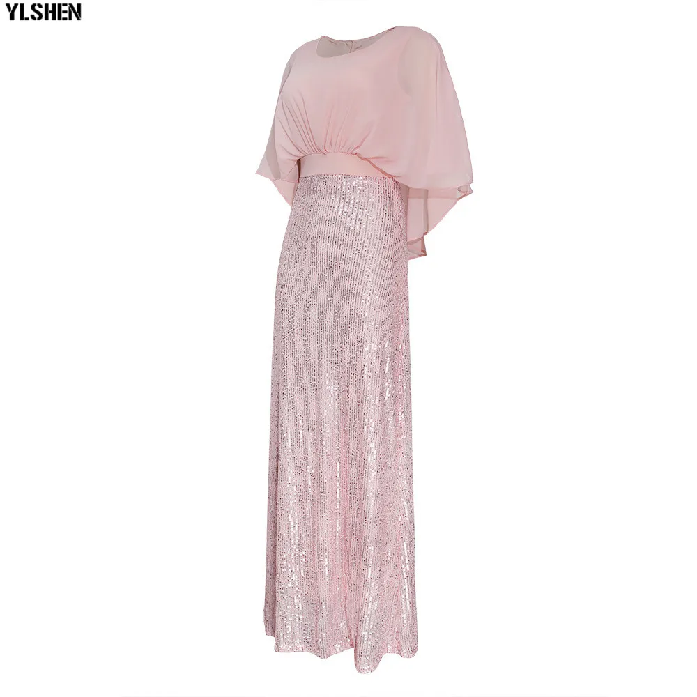 Elastic Sequins Africa Clothing African Dresses For Women Fashion Style Bat Sleeve Robe Africain Long Maxi Dress African Clothes 07