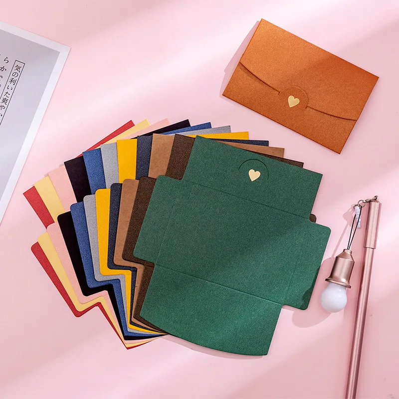 10 Pieces 10.5*7CM Color Retro Bronzing Mini Envelopes Iridescent Paper Love Letter Invitation Envelope