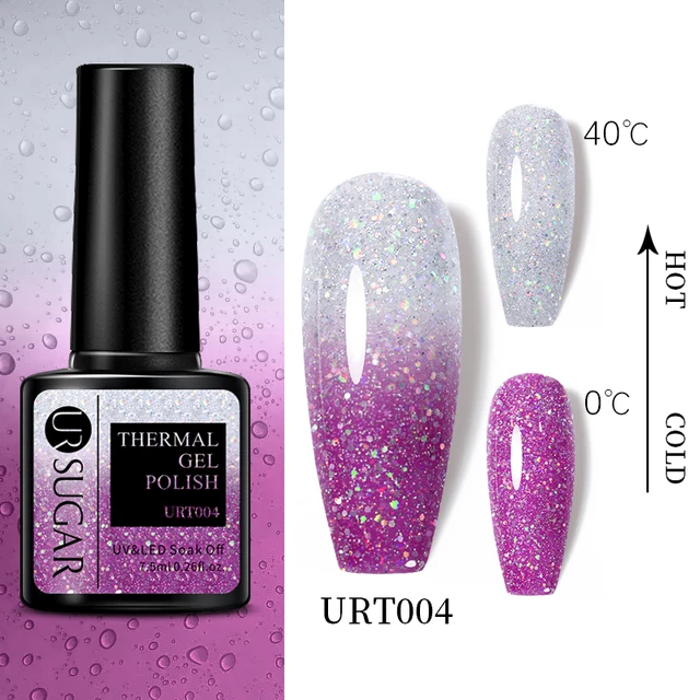 UR SUGAR 7.5ml Luminous Thermal Gel Nail Polish 2 In 1 Color Changing Glow in Dark Soak Off Manicuring UV Gel Nail Art Varnish URT004