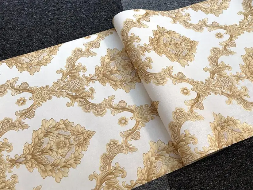181773 Beibehang Европейский высокого класса Дамаск 3D глубоким тиснением моды гостиной ТВ фон ПВХ водонепроницаемый личности обои - Цвет: 181773