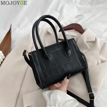 

Fashion Stone Pattern Crossbody Handbag Women Retro PU Leather Solid Color Top-handle Shoulder Purse Ladies Elegant Messenger