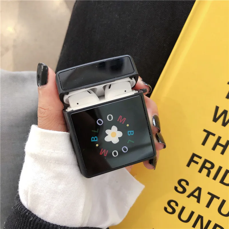 black-flower Модный чехол Avocado Cherry для Airpods 2 1 чехол для наушников чехол Funda для Airpods CoverCase Etui беспроводной чехол для наушников Coque - Цвет: black-flower