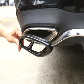 

2pcs Car Accessories Exhaust Pipe Tail Cover Trim For Mercedes Benz A B C E Class W205 Coupe W213 W176 W246 GLC C 2016 2017 AMG