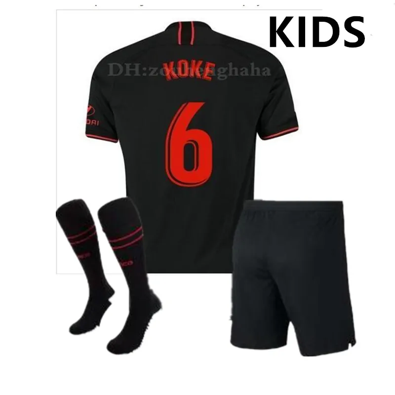 Коллекция года, Atletico Madrides, футболка для футбола, комплект для детей+ носки, GRIEZMANN KOKE M. LLORENTE JOAO FELIX Atletico Madrides, Детская футболка - Цвет: kids