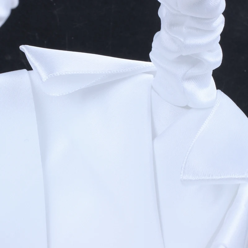 Promotion-White Satin Beaded Wedding Flower Girl Basket Bowknot Decor