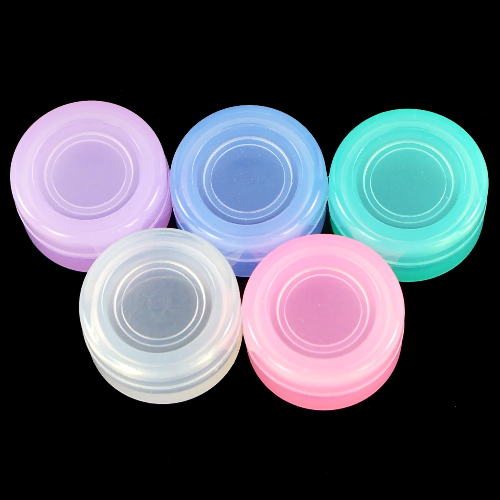 

10pcs 5ml Silicone Container Mini Silicone Transparent Box Storage Container with Lid Wax Oil Ointment Storage Supplies