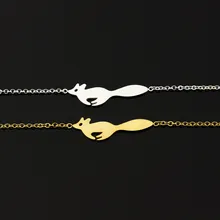 10 для бега браслет в виде лисы женщина держать браслет нержавеющая сталь золотые ювелирные изделия бижутерия в подарок на Рождество femme