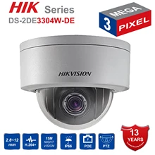 Hik PTZ IP Camera DS 2DE3304W DE 3MP Network Mini Dome Camera 4X Optical Zoom Support