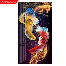 5D Diamond Painting Colorful Koi Diamond Mosaic Full Drill Diy Diamond Embroidery Kits Home Decor Rhinestones Painting