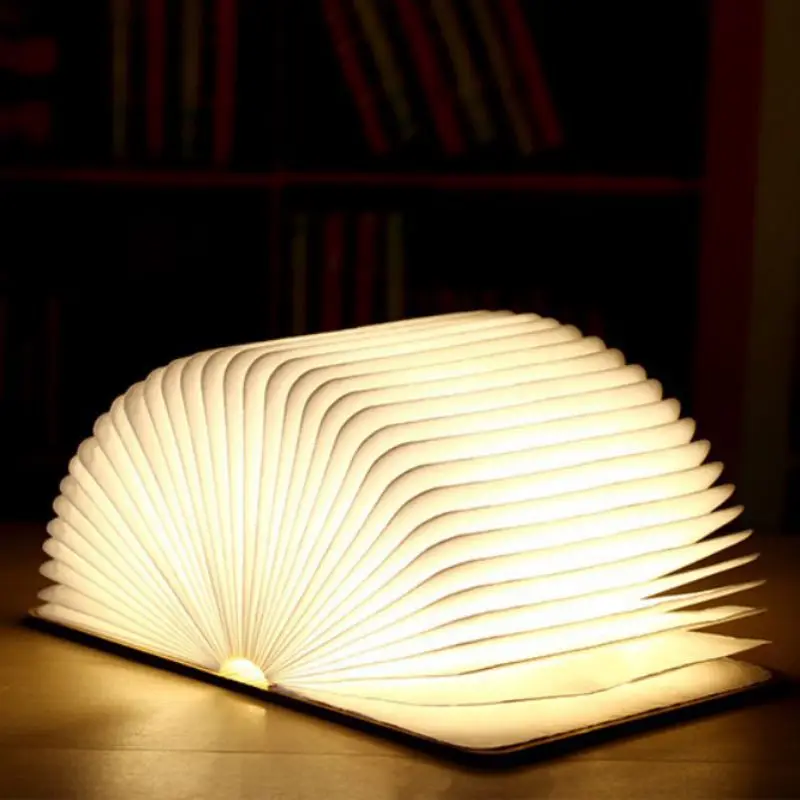 

Creative Wooden Book Light Foldable Usb Charging Led Light Night Light Portable For Home Decoration Table Lamp