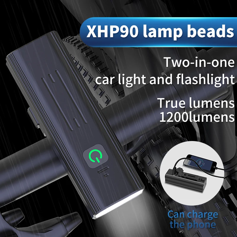New Powerful XHP90 MTB Bike Light Front T6/L2/P50 Waterproof USB Rechargeable Flashlight LED 3200mAh Bike Headlight Power Bank