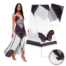 2+ 4 ярдов атласный шелк с шифоновой тканью мягкая африканская ткань для платья Анкара ткань Африканская восковая печатная ткань нигерийская