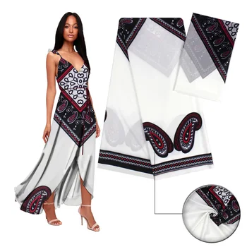 

2+4yards satin silk with chiffon fabric soft african fabric for dress ankara fabric african wax prints fabric nigerian