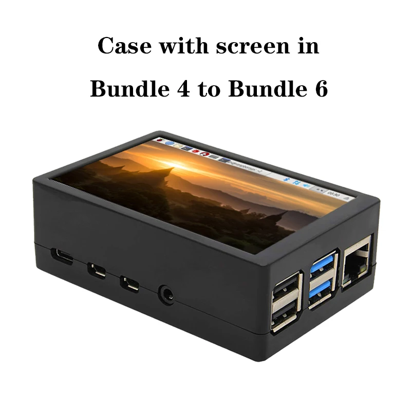 Billig Original Raspberry Pi 4 Modell B Kit + ABS Fall + Fan oder 3,5 zoll Touch Screen + 3A Typ  C Netzteil + Kühlkörper für Raspberry Pi 4 4B