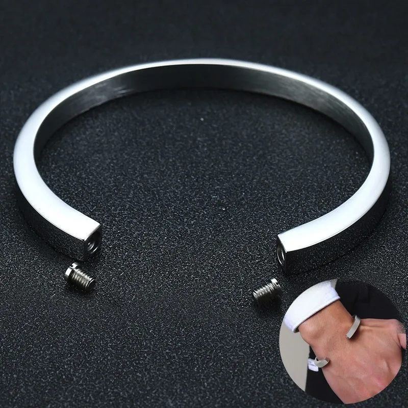 Mens Bracelet Unique Urn Cremation Cuff Bangle For Ashes Memorial