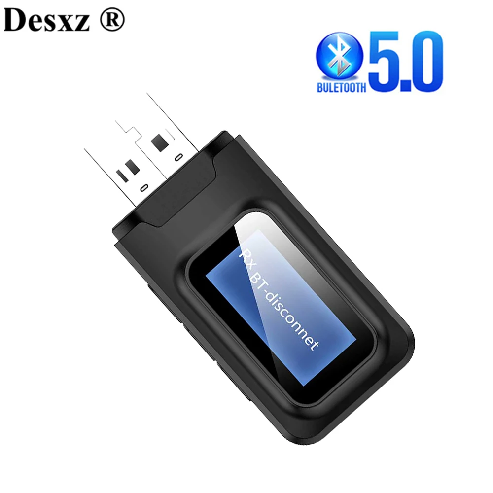 

LCD 5.0 Wireless Bluetooth Adapter Bluetooth Transceiver receive 3.5mm Hifi Audio for PC TV Car Speakers