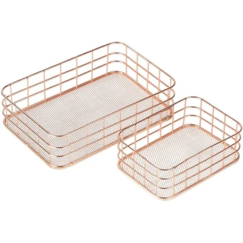 

Wire Basket, 2 Pack Metal Baskets for Storage Organizer for Pantry, Shelf, Freezer, Kitchen Cabinet, Bathroom