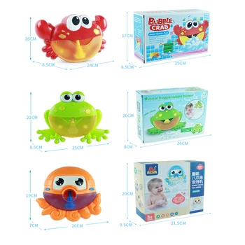 

Outdoor Bubble Frog Crabs Baby Bath Toy Bubble Maker Swimming Bathtub Soap Machine Toys for Children With Music Water Toy