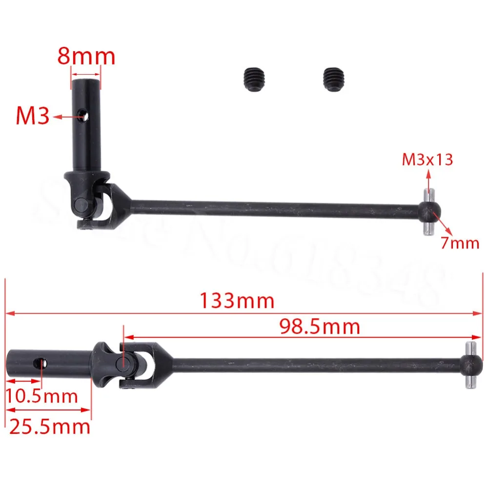 2pcs HSP 860019 Universal Drive Joint Shaft 2P Spare Parts for 1/8 RC Model Car Himoto Exceed Redcat | Игрушки и хобби
