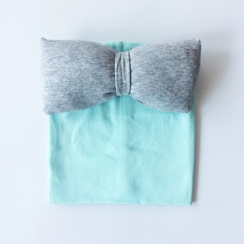 mint grey Детская шапка для девочек, хлопковая шапка с бабочкой для девочек, зимняя детская шапка, детские шапки, шапка s - Цвет: mint grey
