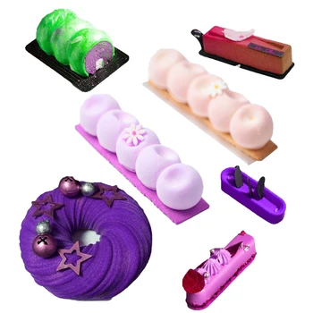 

Long Strip Mousse Baking Mould 29 Types Non-Stick Silicone Mold Party Dessert Cake Decorating Tools Kitchen Bakeware