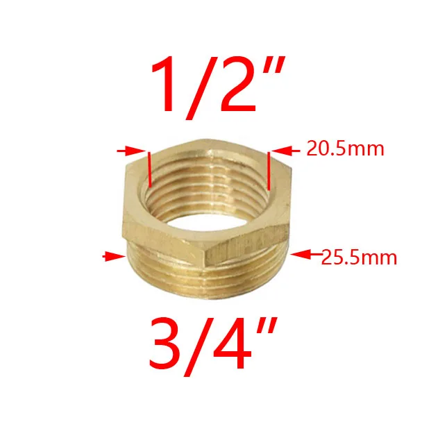 Brass 1/2" To 3/4 3/8 1 Inch Thread Connector Reducing Repair Joint For Faucet Bathroom Shower Coupler Copper Bubbler Adapter