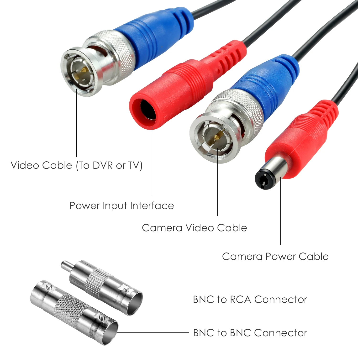 Wennow Black 30 ft Premium Quality PRE-Made Security Camera Video Power Cable Wennow Black 30 ft Premium Quality PRE-Made Security Camera Video Power Cable
