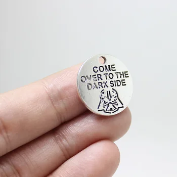 

Yamily 15pcs/20mm Star Wars Darth Vader Charms Silver Come Over To The Dark Side Pendants Making DIY Jewelry Accessories