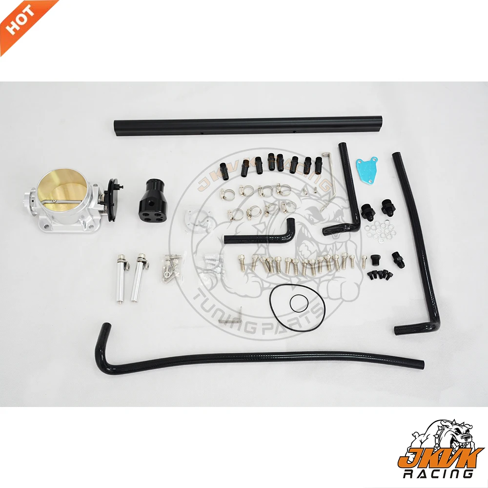 JKVK RACING Billet 흡기 매니 폴드 RB25 RB25DET 엔진 용 90mm 스로틀 알루미늄 바디 성능 흡기 매니 폴드 키트