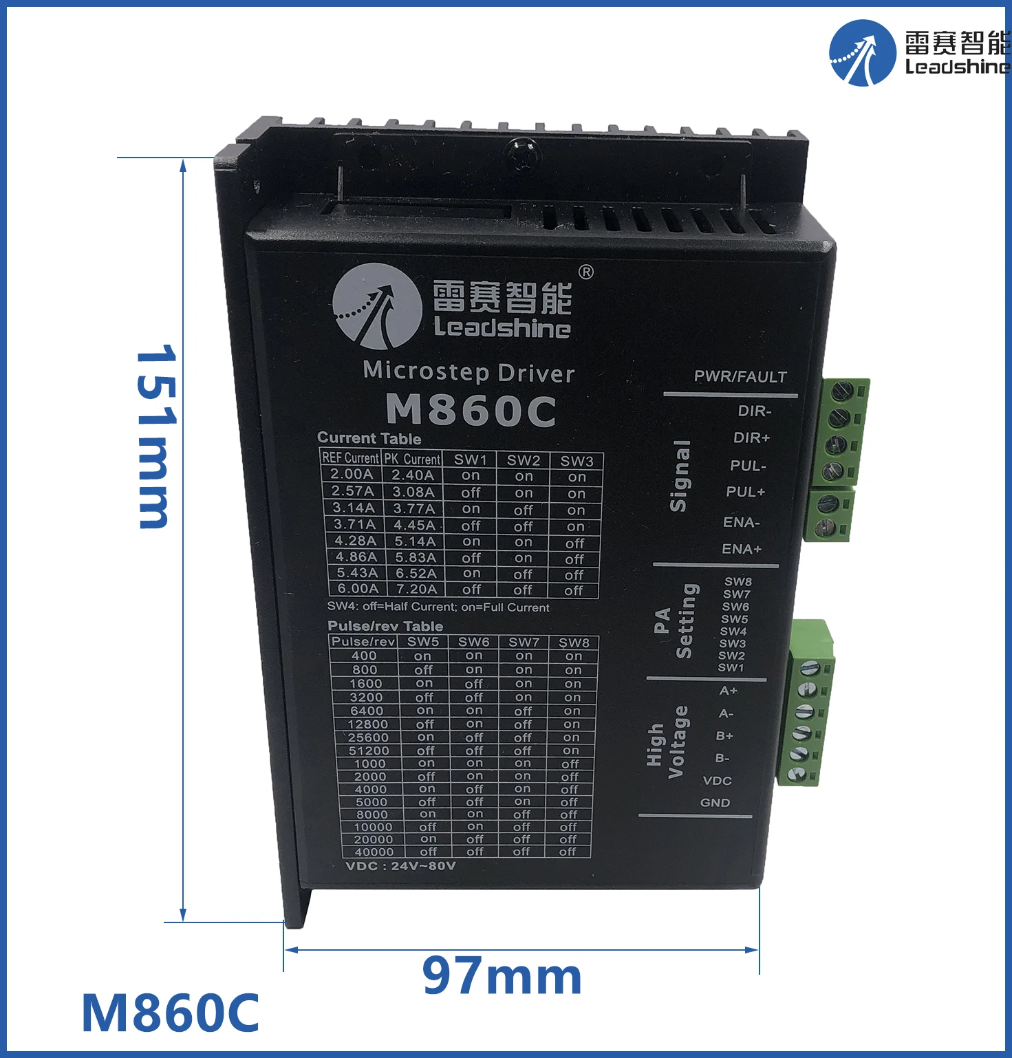 

Оригинальный драйвер шагового двигателя Leadshine M860C NEMA34