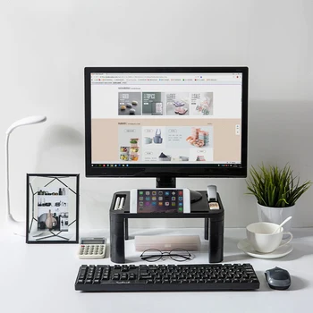 

Adjustable Desktop Monitor Stand Computer Screen Riser Plastic Shelf Plinth Strong Laptop Stand Desk Holder For Notebook TV