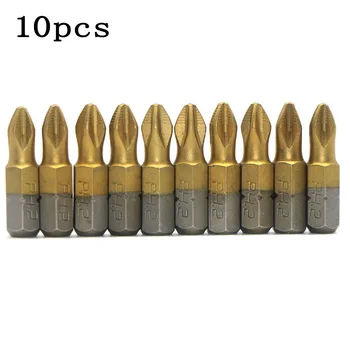 

10pcs 25mm Extra Hard Non-slip PH2 Cross Screwdriver Bits For Impact Driver 1/4inch Quick-change Hex Shank Screwdriver Bits