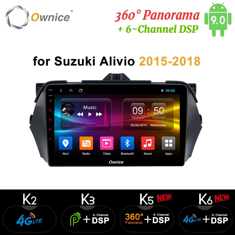 Ownice k3 k5 k6 Android 9 0 автомобильный dvd стерео радио GPS 4G головное устройство для SUZUKI Alivio