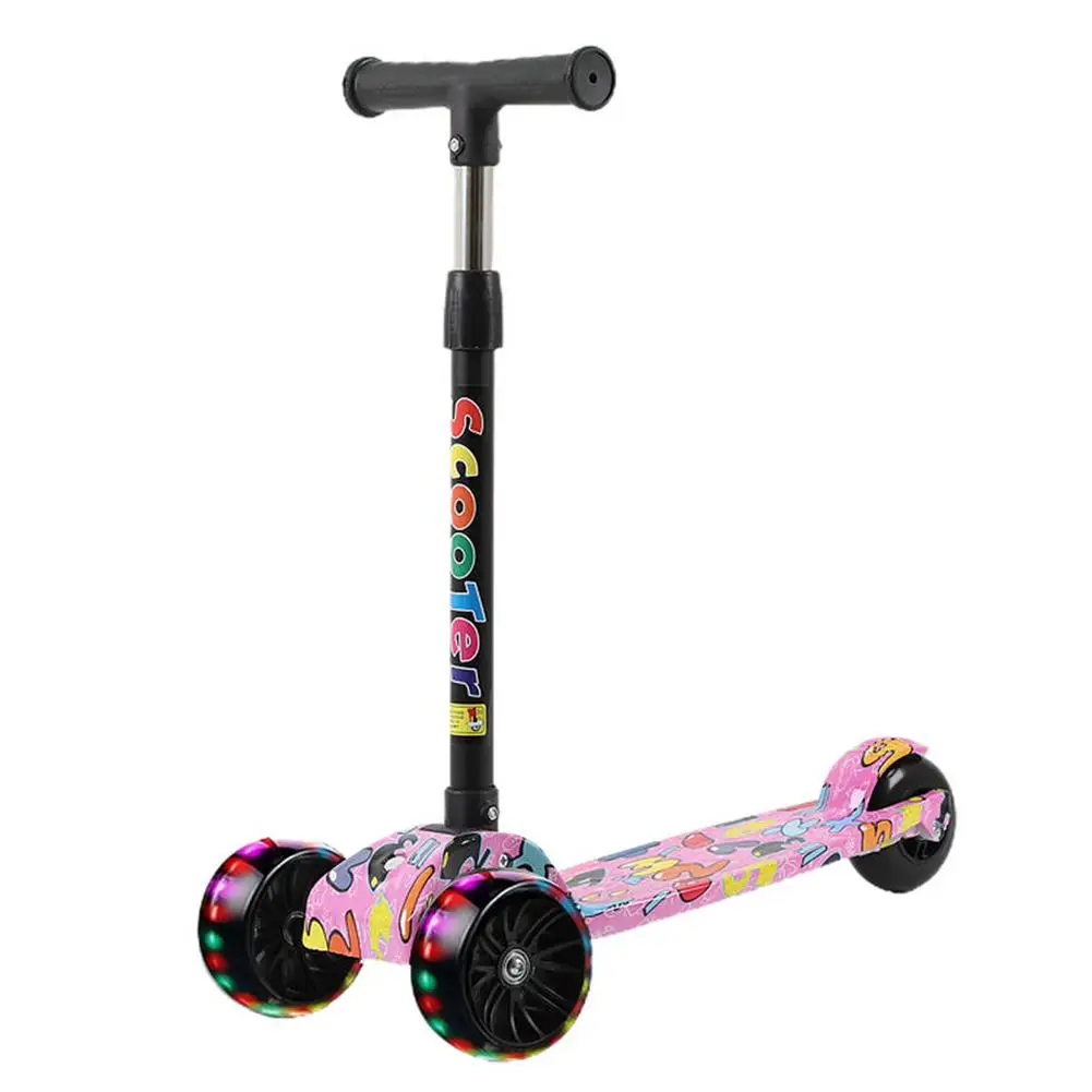 Child Scooter Folding Kick Scooter Adjustable Height Skateboard For Kids With LED Light Kateboard Outdoor Kids Foot