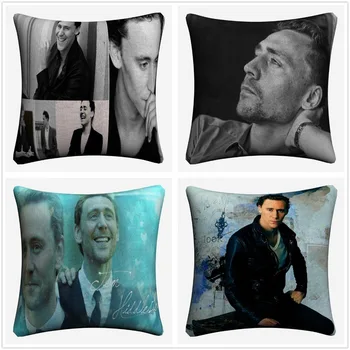 

Tom Hiddleston Portrait Photo Cotton Linen Cushion Cover 45x45cm Decorative Pillow Case Sofa Home Decor Pillow Covers Almofada