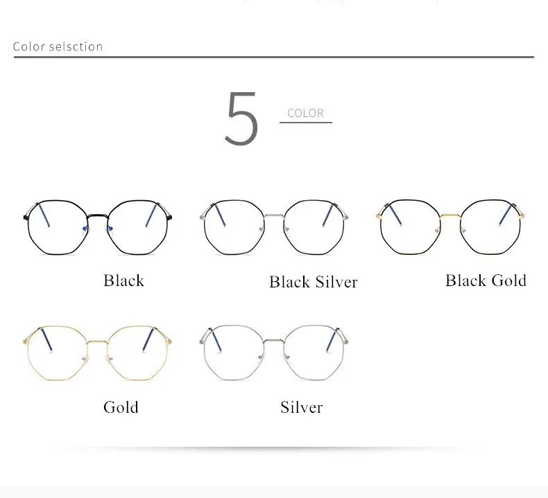 Oulylan, анти-синий светильник, оправа для очков, женские полигоновые металлические оправы для очков, мужские прозрачные линзы, близорукость, оптические компьютерные очки для глаз